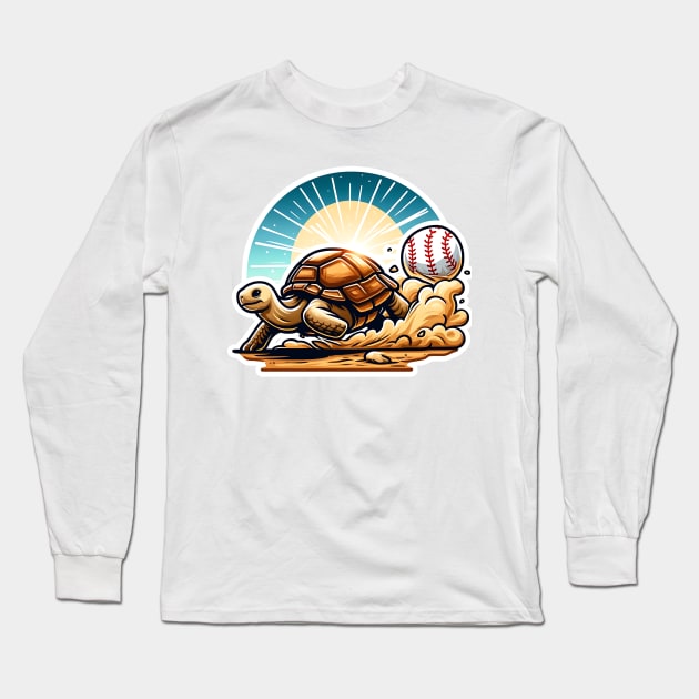 Endangered Beauty Baseball Desert Tortoise Long Sleeve T-Shirt by TaansCreation 